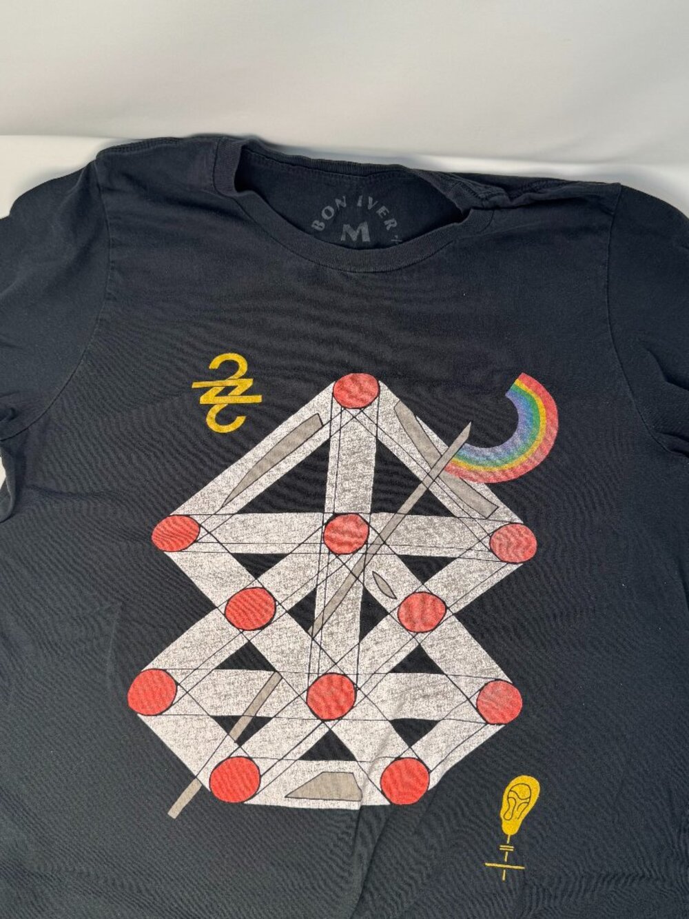 2016 Bon Iver Band Tee Over Soon T Shirt Sz M. Indie Rock Skate Trippy Med